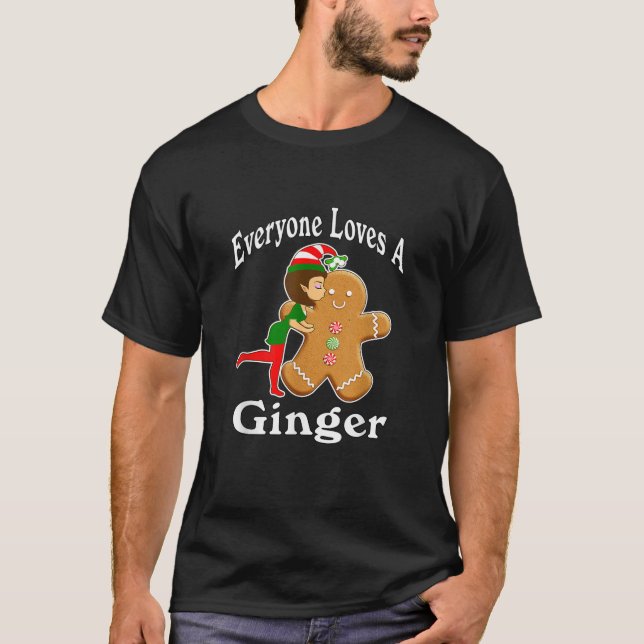 Alle Lieben einen Ginger Gingerbrett Man T-Shirt (Vorderseite)