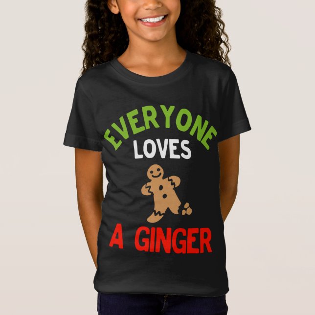 Alle Lieben einen Ginger Niedlich Weihnachtsginger T-Shirt (Vorderseite)