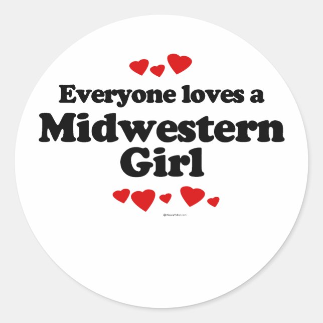 Alle Lieben einen Midwest Girl T - Shirt Runder Aufkleber (Vorderseite)