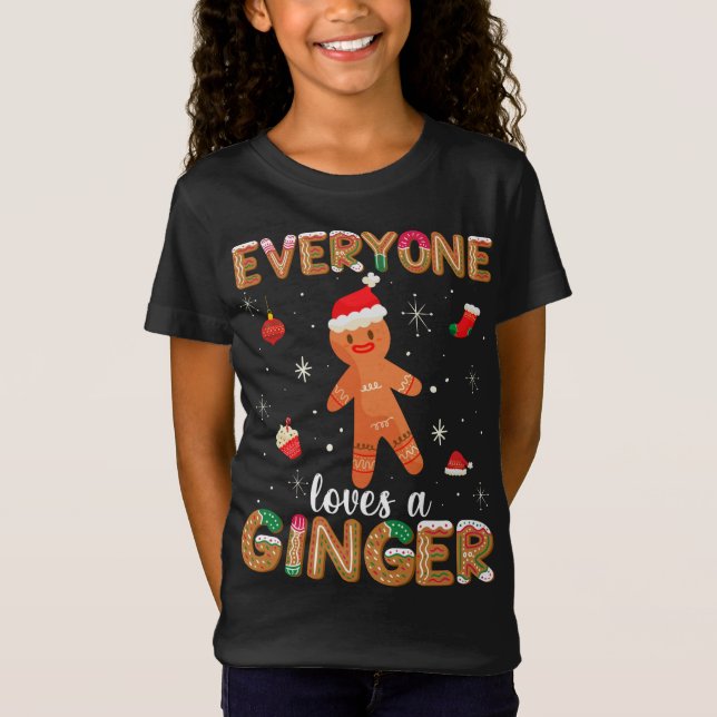 Alle Lieben Ginger Niedlich Gingerbrot Cookie Chri T-Shirt (Vorderseite)