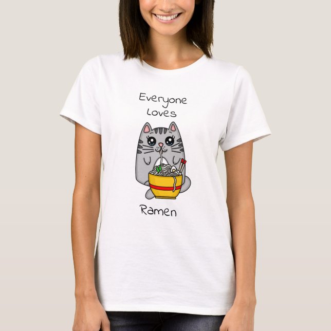 Alle Lieben Ramen | Funny Cat Pub T-Shirt (Vorderseite)