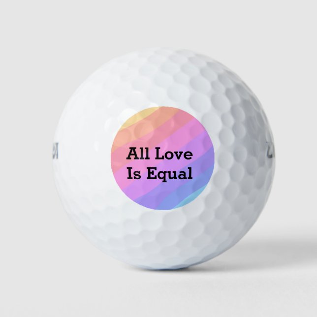 Alle Lieben sind gleich Regenbogenstolz Monat LGBT Golfball (Vorderseite)