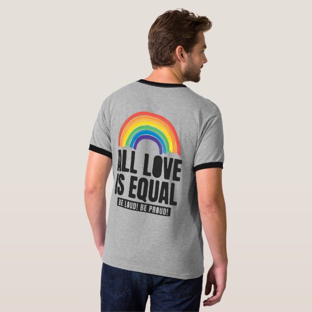 Alle Lieben sind gleichberechtigte LGBT-Rechte-Rai T-Shirt (Schwarz voll)