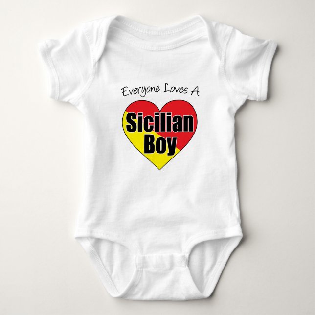 Alle Lieben sizilianischer Junge Baby Strampler (Vorderseite)
