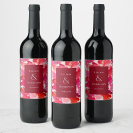 Alle Lieben Wasserfarben Rosa Roter Wein Etikett