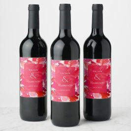 Alle Lieben Wasserfarben Rosa Roter Wein Etikett