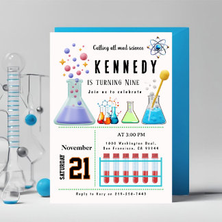 ALLE MAD SCIENCE Party Geburtstag Einladung