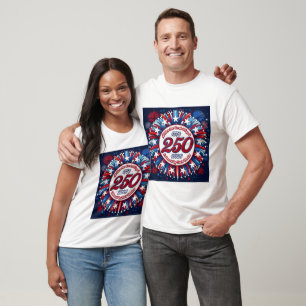 Alle Männer Rot Weiß Blau Grafik Feuerwerk Weiß T-Shirt