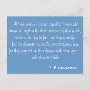 Alle Männer träumen T. E Lawrence Postkarte