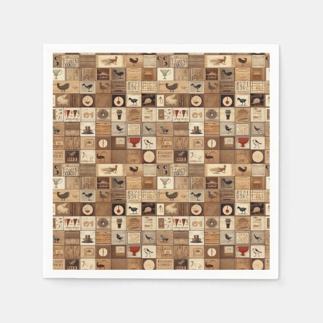Alle mein Kaffeetyp Quilt Muster Nr. 2 Serviette (Vorderseite)