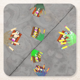 Alle meine Freunde sind Zombies  Rechteckiger Pappuntersetzer