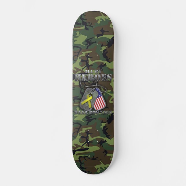 Alle meine Held-Abnutzungs-Erkennungsmarken Skateboard (Vorderseite)