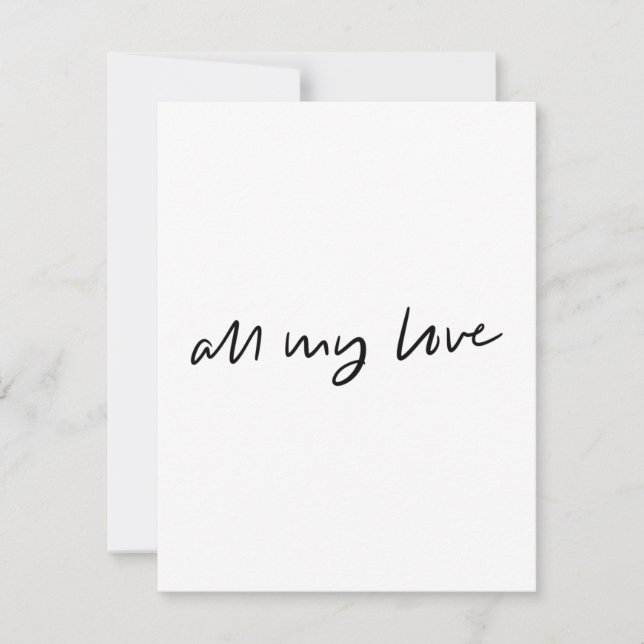 alle meine Liebe-Flachkarte Dankeskarte (Vorderseite)