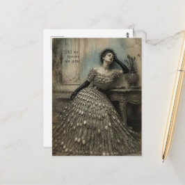 Alle meine Löffel sind weg Lustige Fantasy Vintage Postkarte