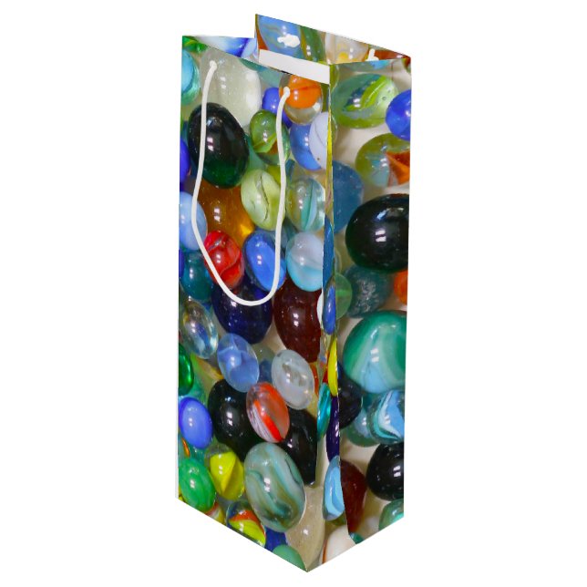 Alle meine Murmeln Geschenktüte Für Weinflaschen (Vorderseite Schrägansicht)