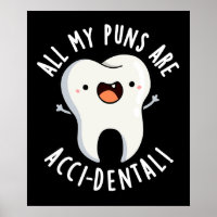 Alle meine Puns sind Acci Dental Tooth Pun Dark BG