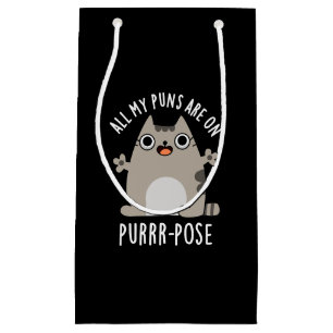 Alle meine Puns sind auf purer Pose Funny Cat Pun Kleine Geschenktüte