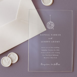 Alle Minimalistischen Farbdisketten   Hochzeit Acryleinladungen