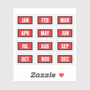 Alle Monate - Monate des Jahres Aufkleber