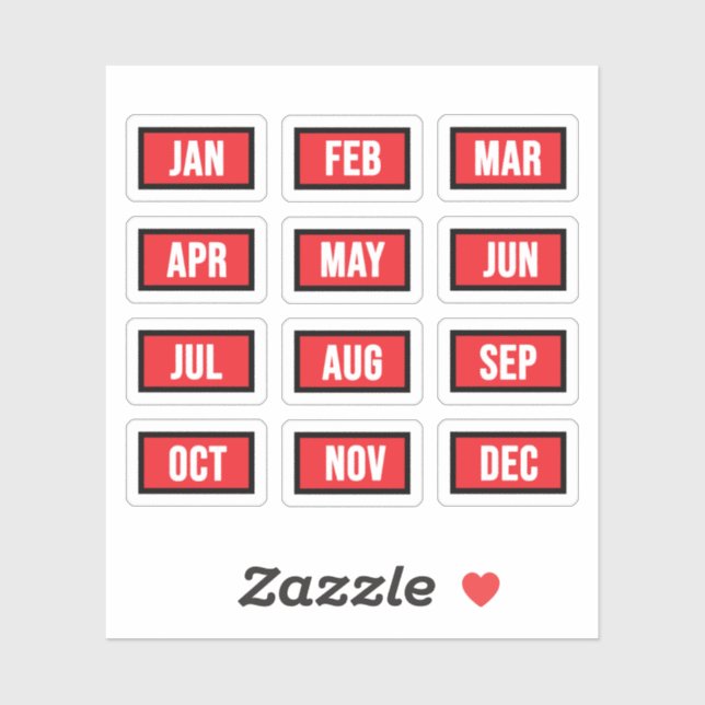 Alle Monate - Monate des Jahres Aufkleber (Blatt)