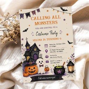 Alle Monster zur Halloween-Geburtstagsfeier Einladung