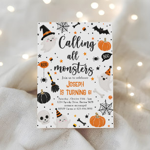Alle Monster zur Halloween-Geburtstagsfeier Einladung