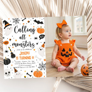 Alle Monster zur Halloween-Geburtstagsfeier Einladung