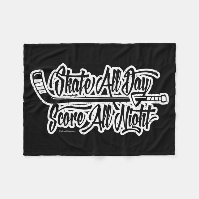 Alle Nacht (Hockey) Fleecedecke (Vorderseite (Horizontal))