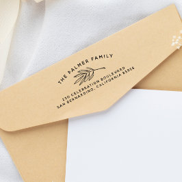 Alle Namen Minimalistische Leaf-Rücksendeadresse Permastempel