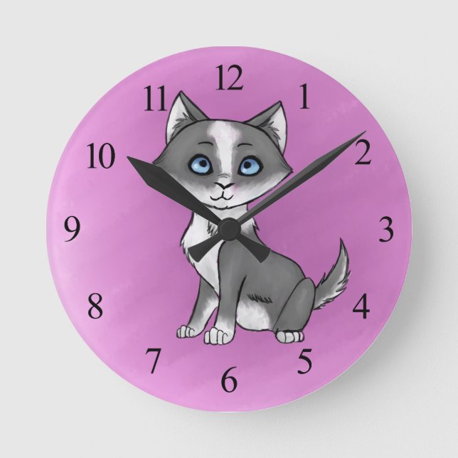 Alle neun Leben Runde Wanduhr (Vorderseite)