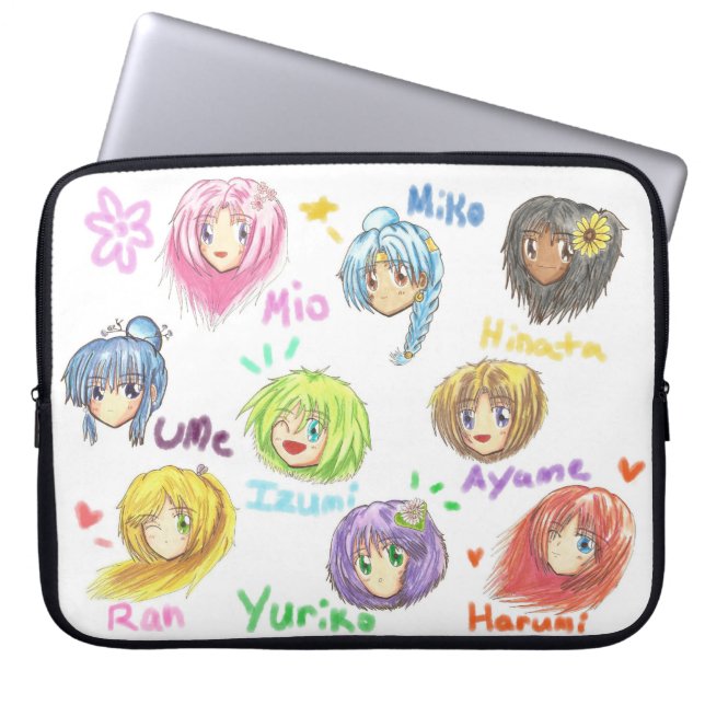 Alle niedliche Chibi Musen Laptop-Hülse Laptopschutzhülle (Vorderseite)