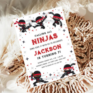 Alle Ninjas Martial Arts Boy zum Geburtstag rufen Einladung