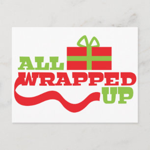 Alle oben eingewickelt! Weihnachtsgeschenkentwurf Feiertagspostkarte