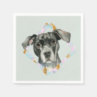 "Alle Ohren" Pit Bull Dog Aquarellmalerei