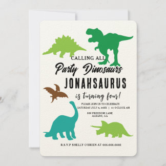 Alle Party Dinosaurier rufen die Geburtstagspartei Einladung