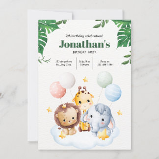 Alle Party - ein Safari-Abenteuer Einladung