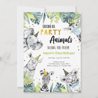 Alle Party Tiere Boy Safari zum Geburtstag rufen Einladung