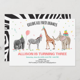 Alle Party-Tiere nennen Zoo wilder Einladung