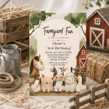 Alle Party-Tiere rufen an Wasserfarbe Farm Geburts