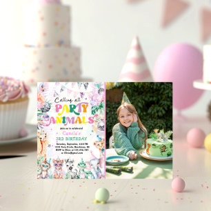 Alle Party Tiere Safari Jungle Geburtstag rufen Einladung
