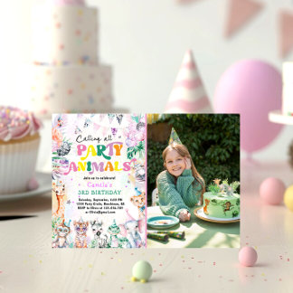 Alle Party Tiere Safari Jungle Geburtstag rufen Einladung