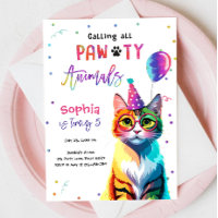 Alle pawty Animals Cat Kitten Girl zum Geburtstag