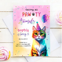 Alle pawty Animals Cat Kitten Girl zum Geburtstag 