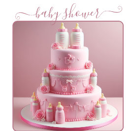 ALLE PINK BABY DUSCHKABEL MIT BABYFLASCHEN EINLADUNG