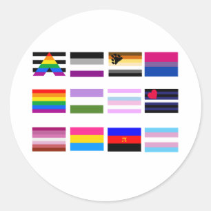 ALLE PRIDE FLAGGE RUNDER AUFKLEBER