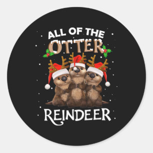 alle Rentiere-Weihnachten lustig niedliche T- Runder Aufkleber