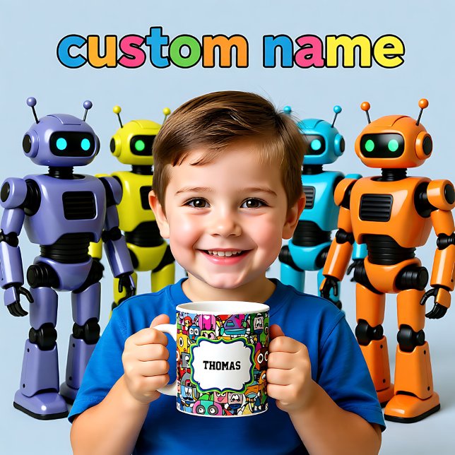 Alle Roboter mit Ihrem Namen Kaffeetasse (All robots with your name coffee mug)