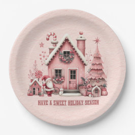 Alle Rosa haben ein schönes Ferienhaus Pappteller