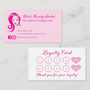 Alle rosafarbenen Loyalitätskarten Visitenkarte