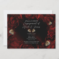 Alle Rote Rosen und Skulls Dark Floral Verlobung